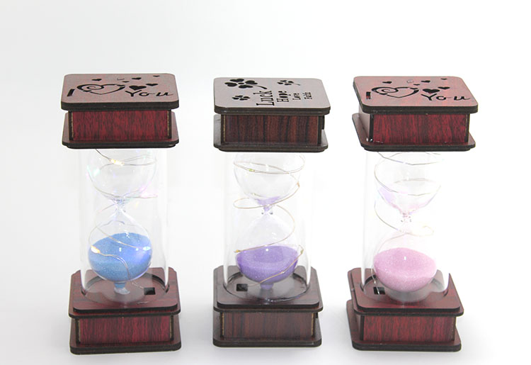 alk2502 Ahşap Ledli Kum Saati Model 1 - Görsel 1