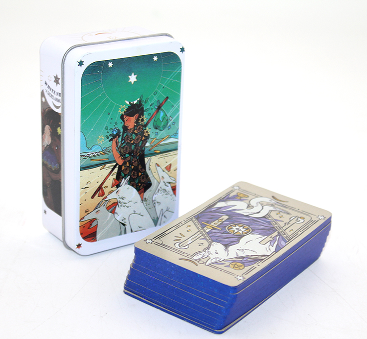 alk2770 Metal Kutulu Tarot Kartı White Numen - Görsel 1
