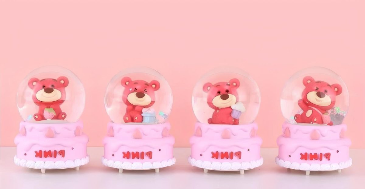 alk3102 Ayıcıklı Işıklı Kar Küresi 7 Cm - Görsel 1