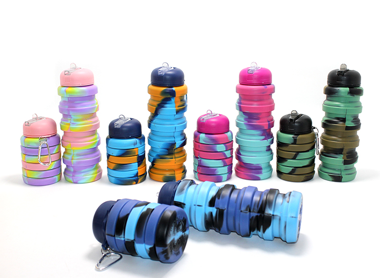 alk3140 Katlanabilir Portatif Silikon Su Şişesi 500 Ml Model 1 - Görsel 1