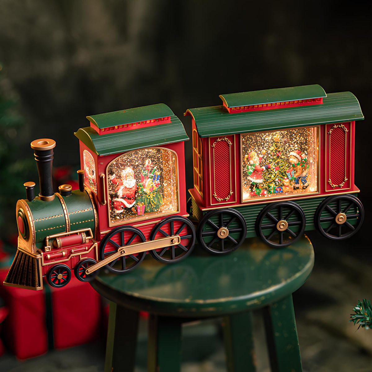 alk3193 Yılbaşı Trenli Işıklı Müzikli Kar Küresi - Görsel 1