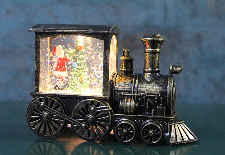 alk3221 Trenli Yılbaşı Işıklı Kar Küresi Model 2 - Görsel 1