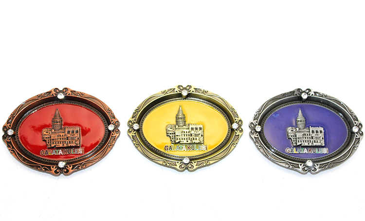 alk3337 İstanbul Temalı Metal Magnet Galata Kulesi Kabartmalı - Görsel 1