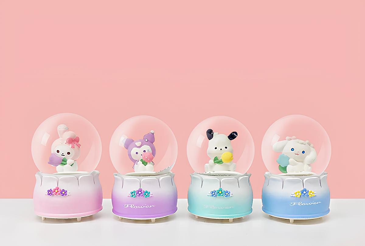 alk3398 Kuromi Işıklı Kar Küresi 9 Cm - Görsel 1