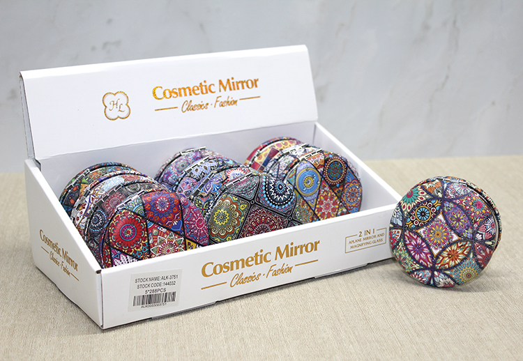 alk3751 Taşlı Yuvarlak El Aynası Kalın Model 1 - Görsel 1