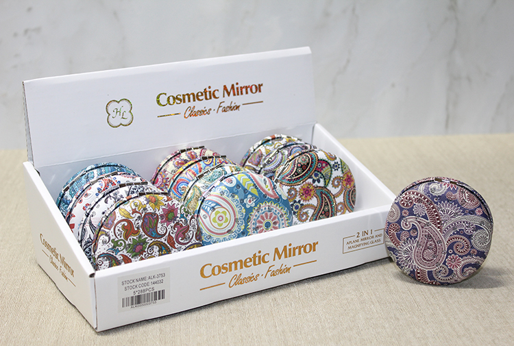 alk3753 Taşlı Yuvarlak El Aynası Kalın Model 2 - Görsel 1