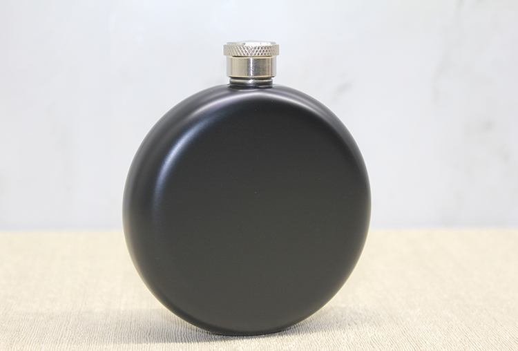 alk3903 Yuvarlak Tekli Matara 5 Oz Siyah - Görsel 1