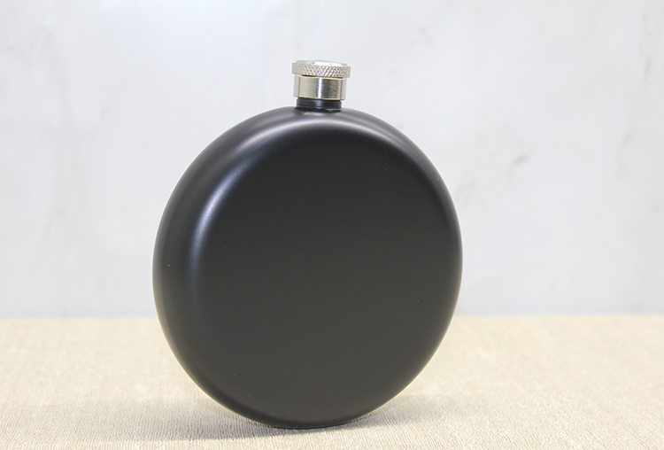 alk3904 Yuvarlak Tekli Matara 8 Oz Siyah - Görsel 1