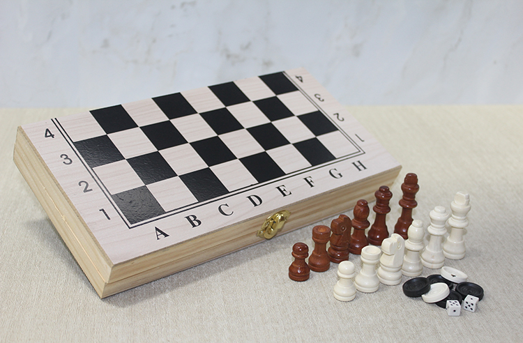 alk4021 Ahşap Kutulu Satranç Tavla Seti Model 1 - Görsel 1