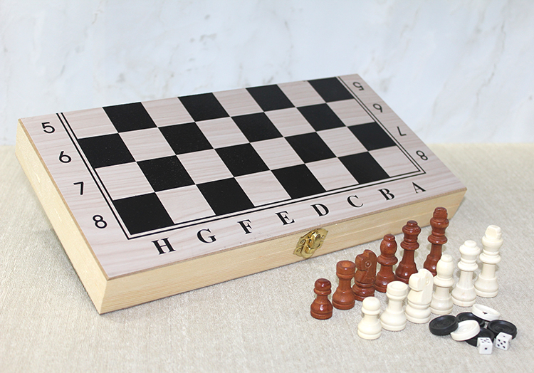 alk4022 Ahşap Kutulu Satranç Tavla Seti Model 2 - Görsel 1