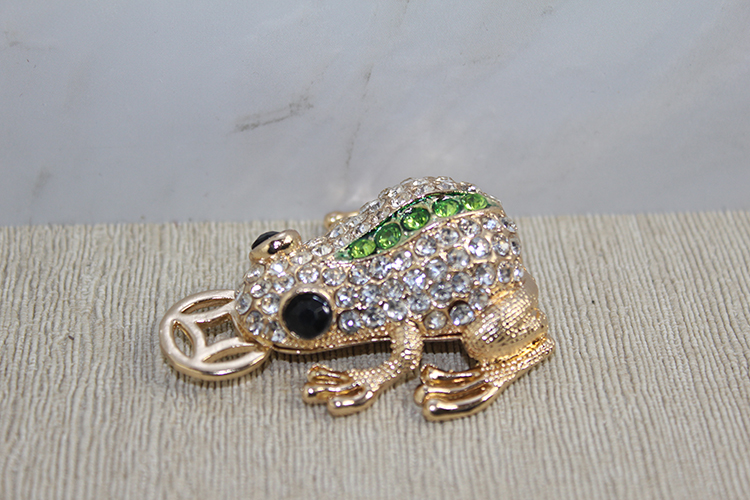 alk4157 Swarovski Taşlı Minik Figür - Kurbağa - Görsel 1