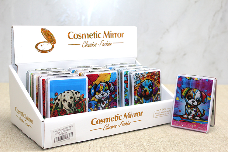 alk4578 Hareketli Sulu Detaylı Köpek Figürlü El Aynası - Görsel 1