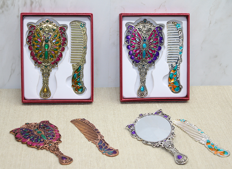 alk4992 Kelebek Ayna Ve Tarak Seti Küçük Boy - Görsel 1