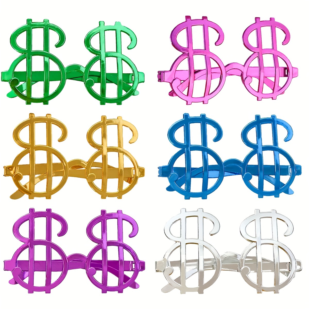 dolar-sekilli-parti-gozlugu-6-adet-resim-5022 Dolar Şekilli Metalize Parti Gözlüğü 6 Adet - Görsel 1