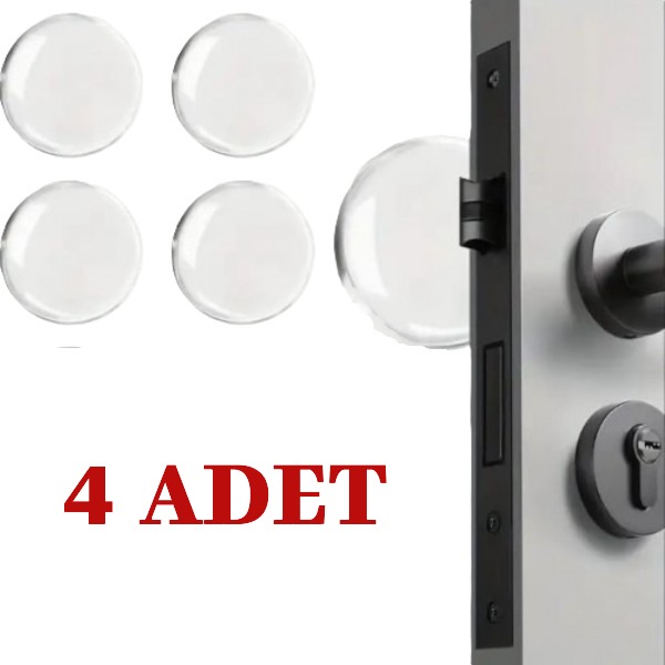 Şeffaf Silikon Mobilya ve Kapı Durdurucu Darbe Pedi 4'lü Set