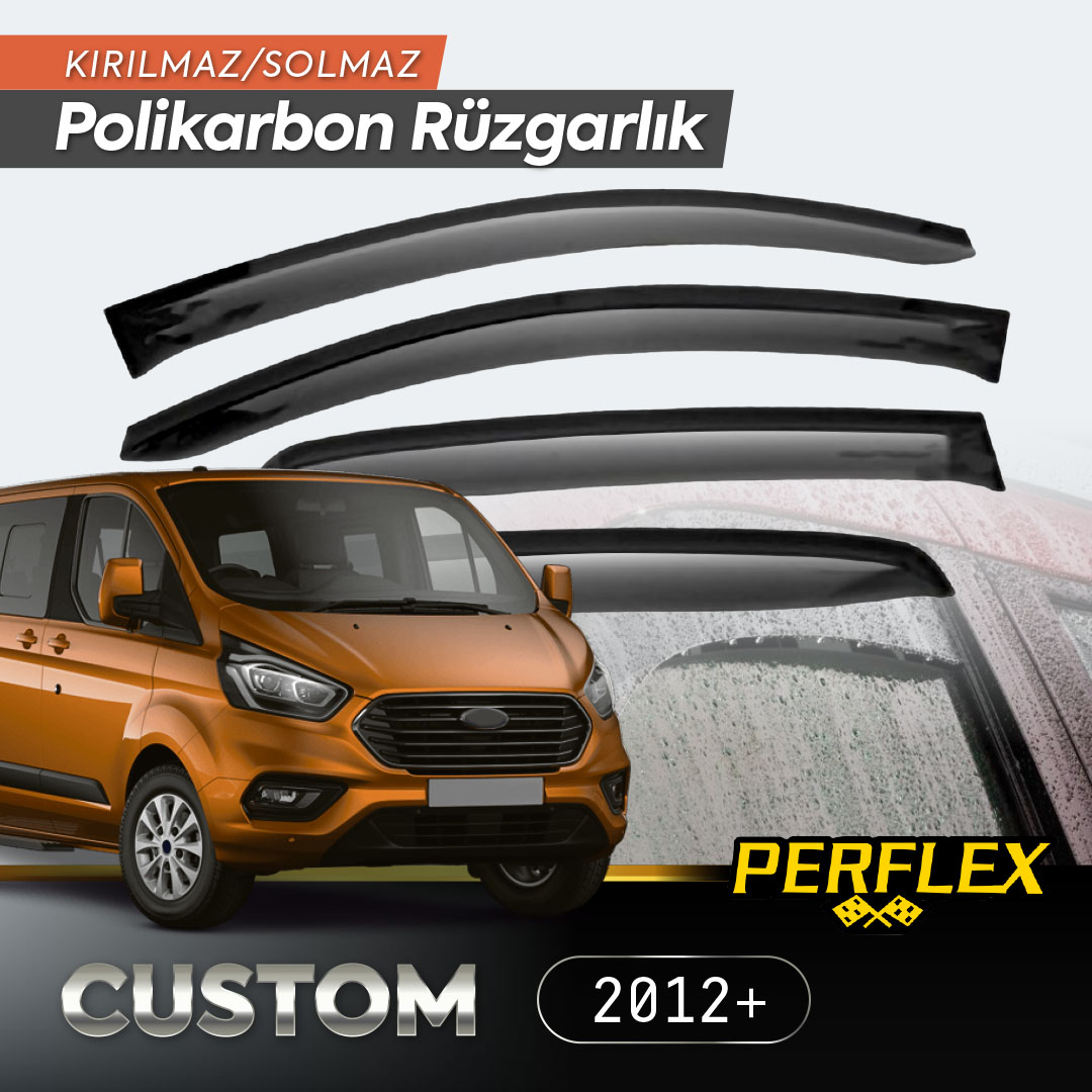 perflex-2 Ford Custom 2012+ Cam Rüzgarlığı V2 Düz - Görsel 1
