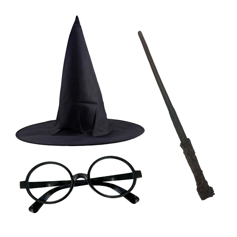 harry-potter-sapkasi-harry-potter-gozlugu-harry-potter-asasi-3-lu-set-9903 Harry Potter Parti Seti - Görsel 1