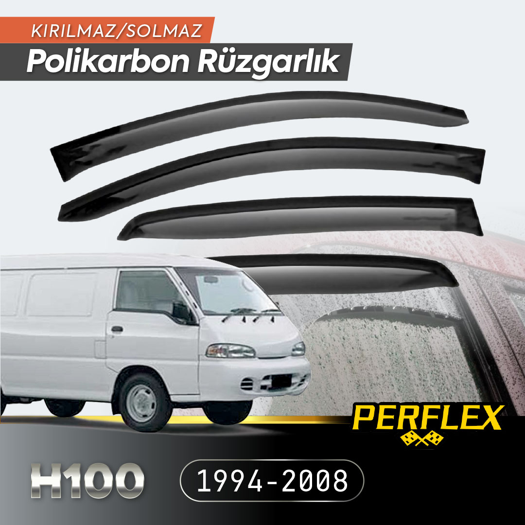 perflex-2 Hyundai H100 Minibüs 1994-2008 Cam Rüzgarlığı V2 Düz - Görsel 1