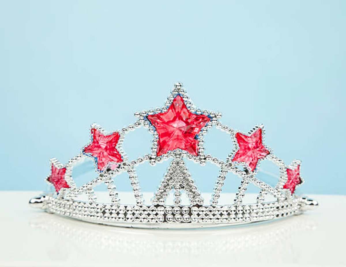 Toy tiara Kırmızı Yıldız Taşlı Plastik Elsa Tacı Çocuk Boy - Görsel 1