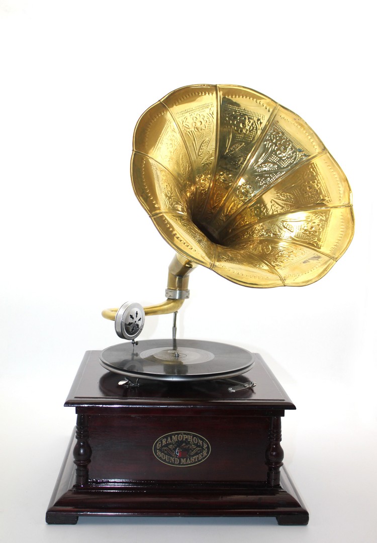 ksk3103 Ahşap Kare Gramofon Taş Plak Çalar - Görsel 1