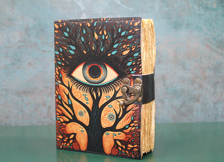 ksk3121 Göz Tasarımlı Deri Defter - Görsel 1