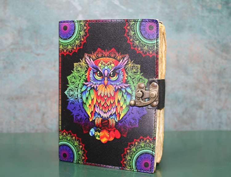 ksk3125 Baykuşlu Deri Defter Model 2 - Görsel 1