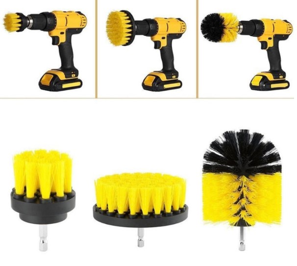 matkapf1 Matkap Ucuna Takılan 3'lü Fırça Temizlik Seti - Görsel 1