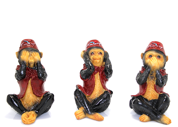 mte991 3'lü Polyester Maymun Seti - Görsel 1