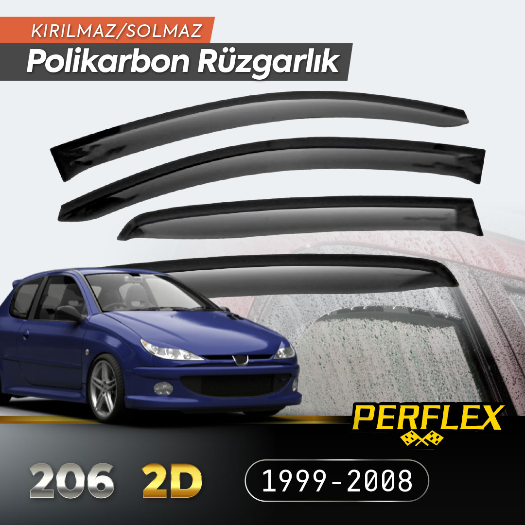 perflex-2 Peugeot 206 2D (Tek Kapı) 1999-2008 Cam Rüzgarlığı V2 Düz - Görsel 1