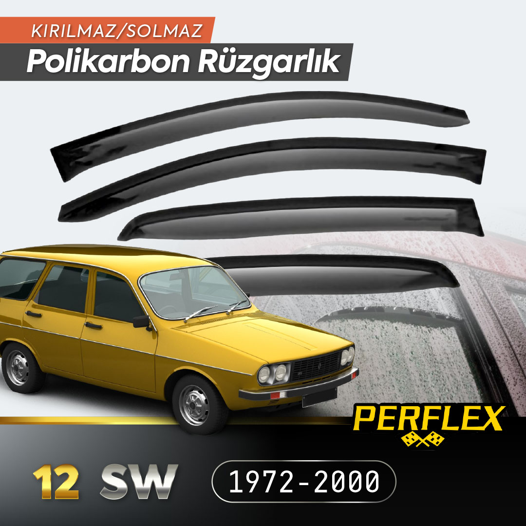 perflex-2 Renault 12 SW 1972-2000 Cam Rüzgarlığı V2 Mugen - Görsel 1