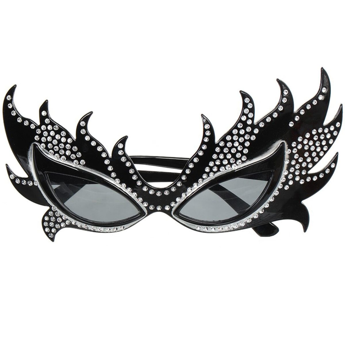 tasli-goz-kamastiran-siyah-parti-alev-gozluk-resim-5097 Taşlı Siyah Alev Parti Gözlüğü - Görsel 1