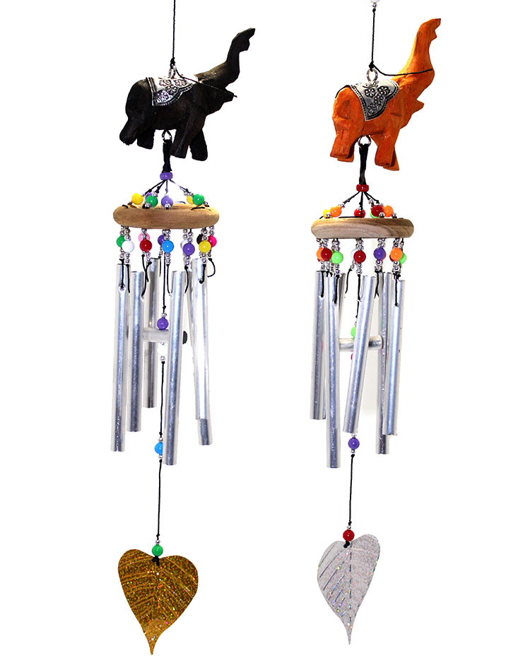 tyln2025 Üstü Ahşap Altı Metal Filli Rüzgar Çanı - Görsel 1