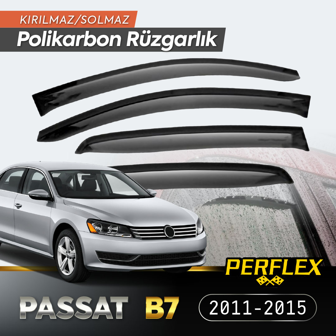 perflex-2 VW Passat B7 2011-2015 Cam Rüzgarlığı V2 Düz - Görsel 1