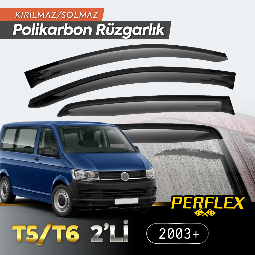 perflex-2 VW T5/T6 2'li 2003+ Cam Rüzgarlığı V2 Mugen - Görsel 1