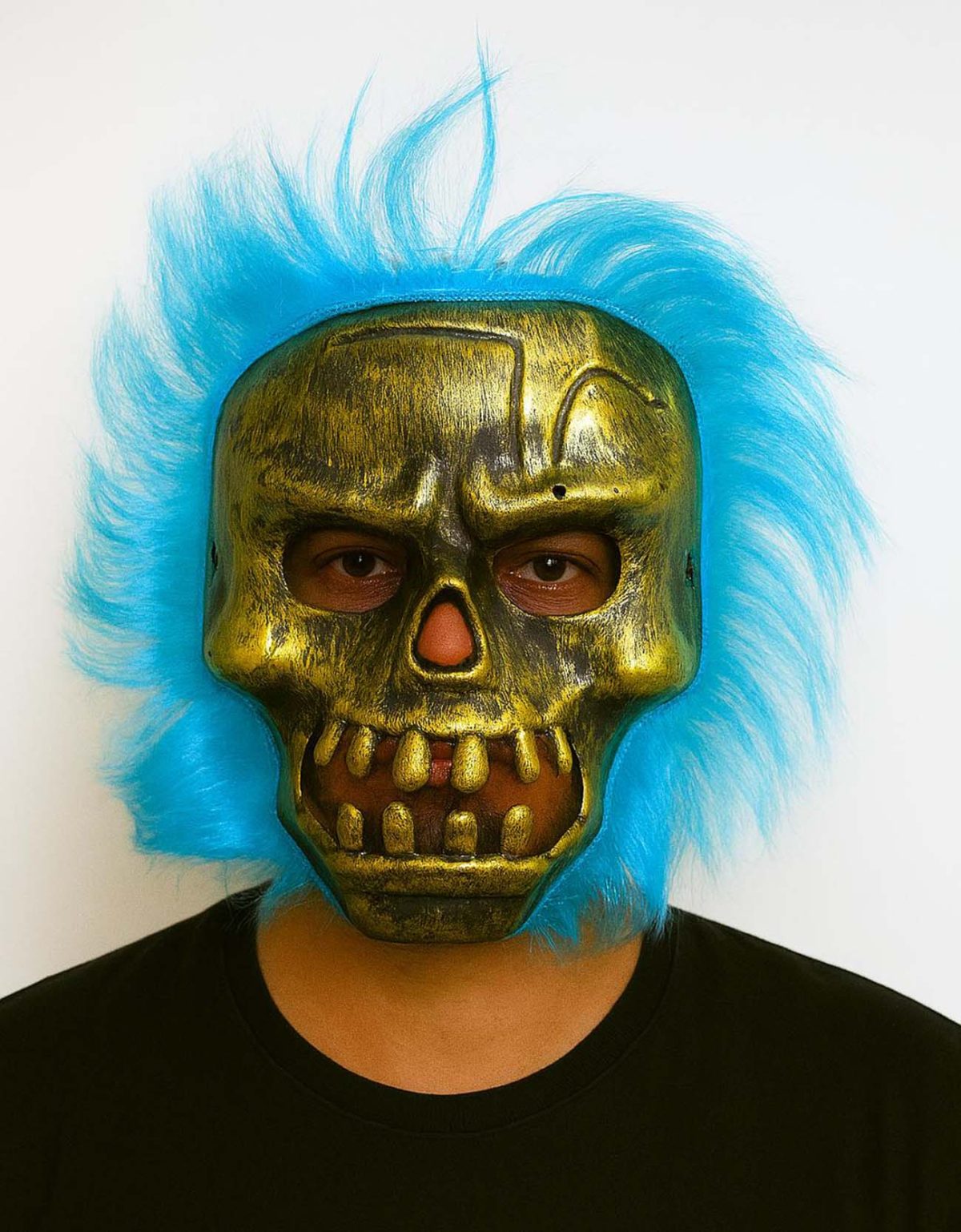 wild-skull-bakir-kafatasi-turkuaz-sacli-iskelet-maske-resim-5123 Wild Skull - Bakır Kafatası Turkuaz Saçlı İskelet Maske - Görsel 1