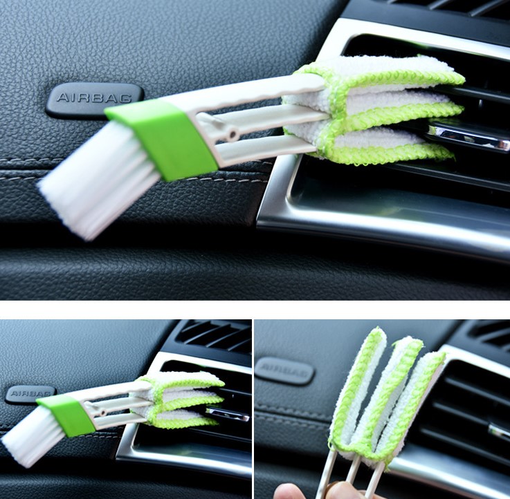 yesil-firca-mini-3 Araç Klima Ve Detay Temizleme Fırçası - Görsel 1
